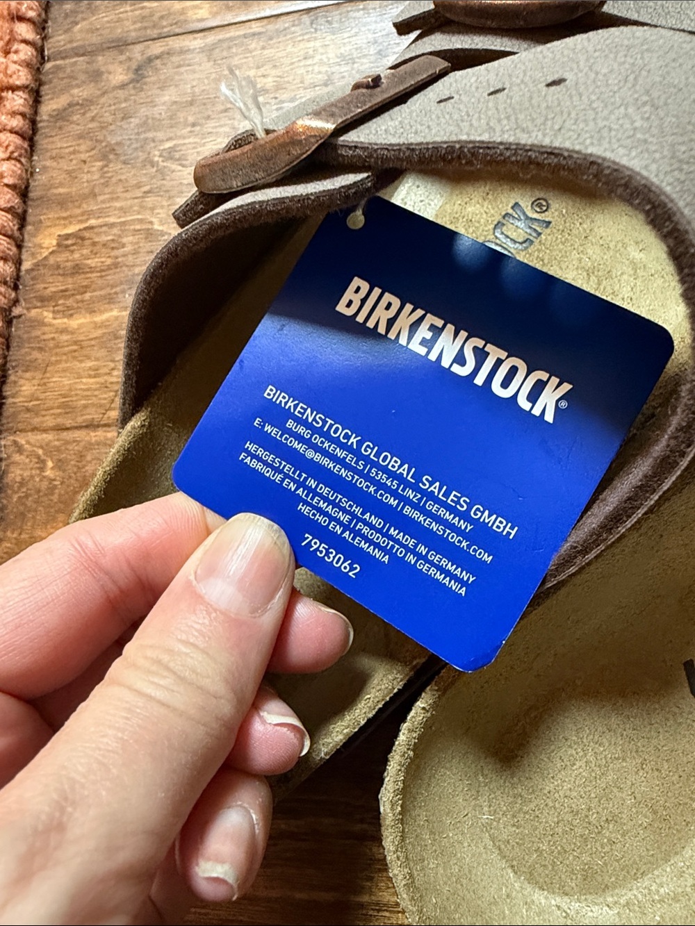 Birkenstock Leather Arizona Slide Sandal, Mocha, size 9 - Picture 9 of 9